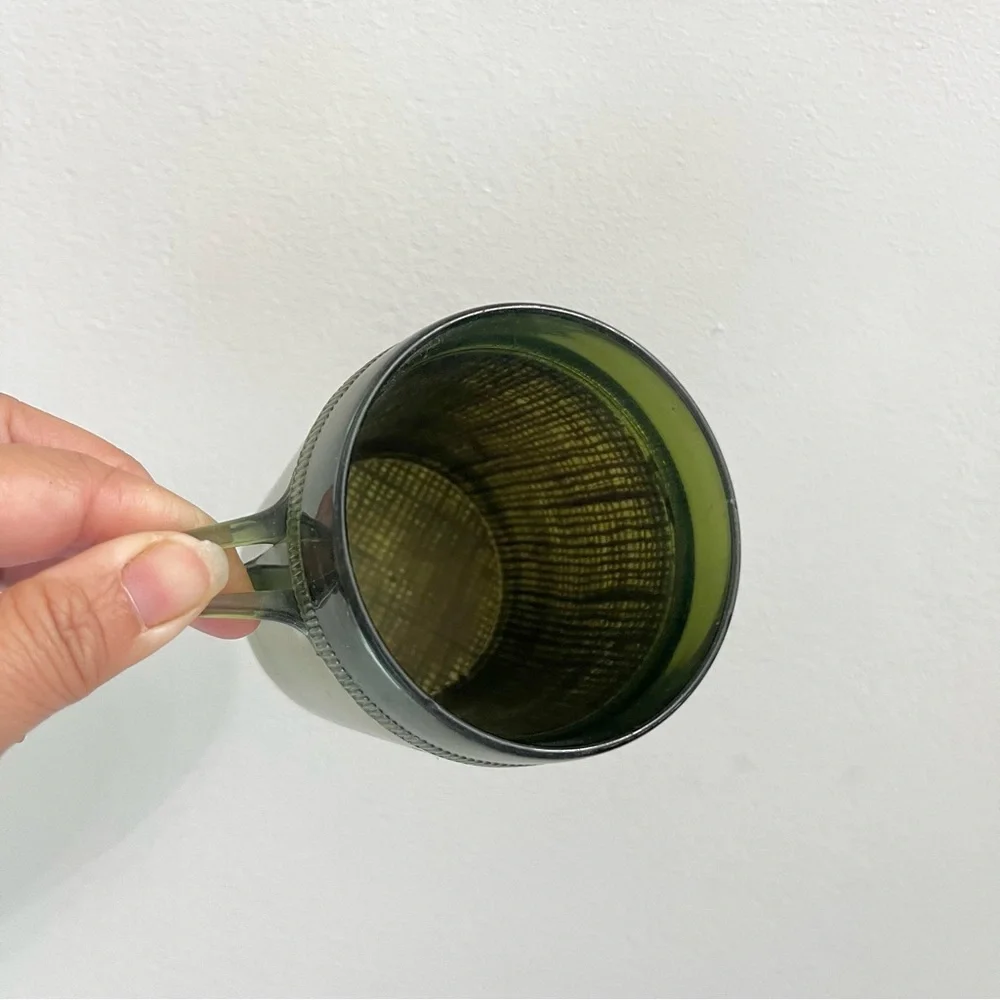 Vintage Green Raffiaware Plastic Cup Single Midcentury Kitchen Homewares